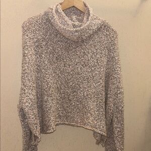 Altar’d State Boucle Cropped Cowl Neck Sweater M Pale Pink